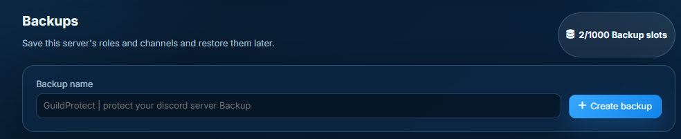 Screenshot of backup list and preview